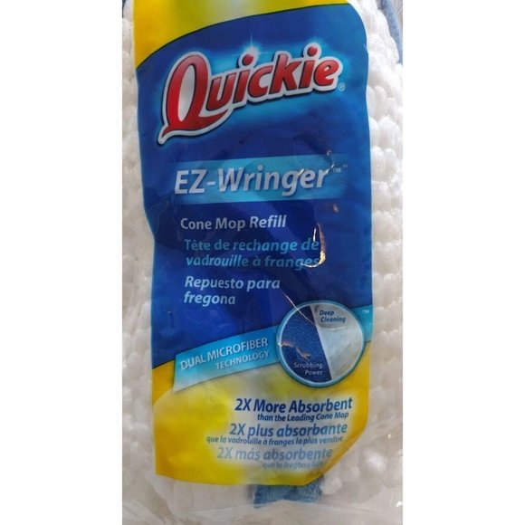 Quickie EZ-Wringer Cone Mop Refill Type W Quickie Mop #094M Microfiber Set Of 5 - Picture 3 of 7